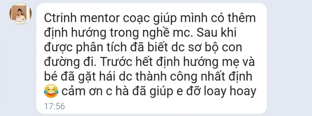 MC Van Anh phan hoi chuong trinh Mentor Coach